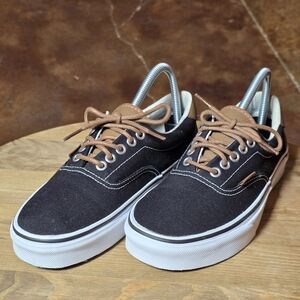 VANS Era 59 C&L Acid Denim Black Sneakers Brown Leather Women’s 8